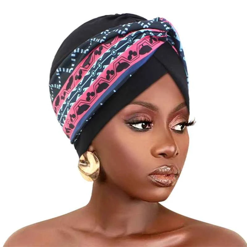 Print Cross Muslim Turban Scarf and Indian hat Ethnic headscarf Women Islamic Inner Hijab  Headwear Arab Wrap Head Scarf