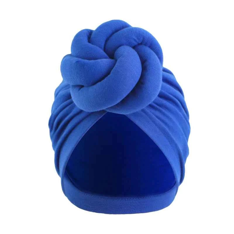 Women’s Fashion Turban – Knotted Cotton Chemo Cap, Large Flower Headscarf Beanie