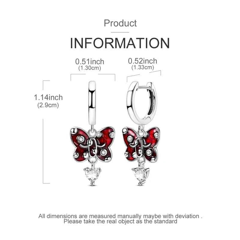 romantic 925 Sterling Silver Strawberry Rose Cherry Apple Wine Glass Red Earrings Colorful And Exquisite Niche Gifts