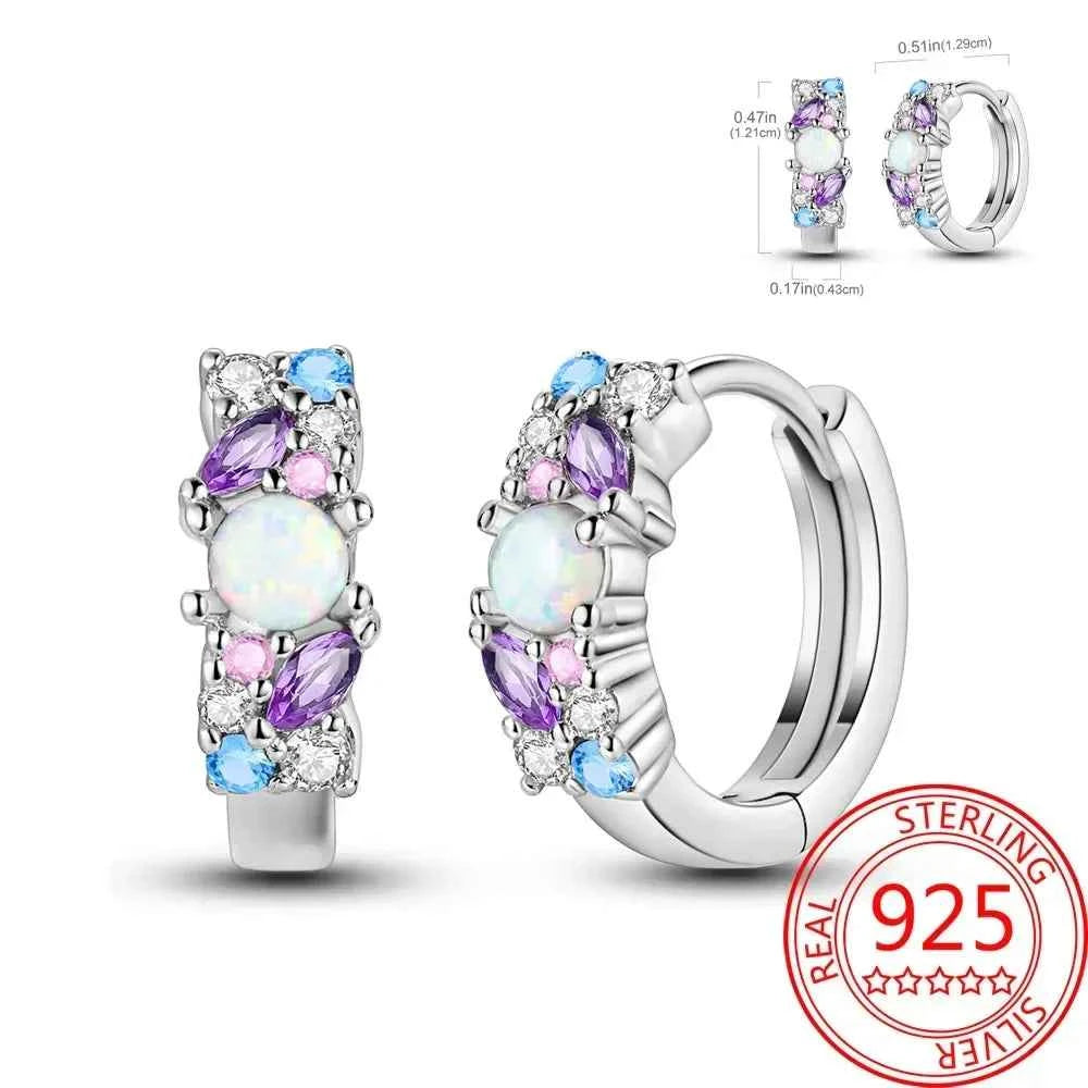 Pink Series 925 Sterling Silver Romantic Flower Butterfly Unicorn Tulip Geometry Earrings Boutique Fine Jewelry Gifts for Women