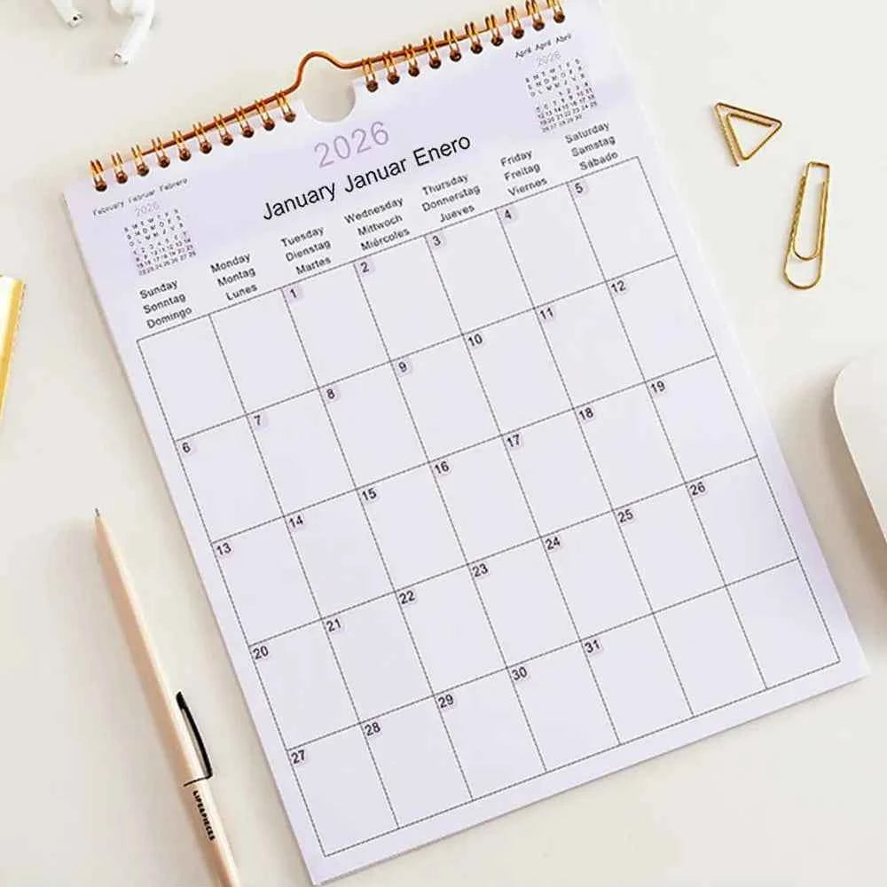 Calendar 2025 20252026 Calendar Planner Multilingual Coil Planner Agenda Organizer Scheduling For Home Office School Classroom