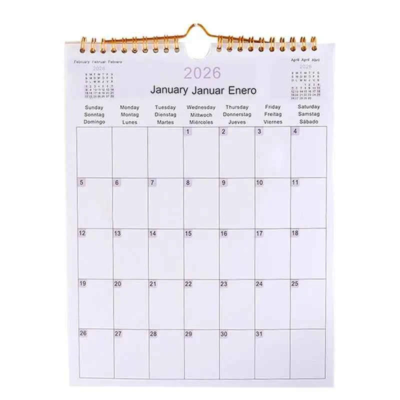 2025 Calendar 2025-2026 Calendar Planner Multilingual Coil Planner Agenda Organizer Scheduling For Home Office School Classroom