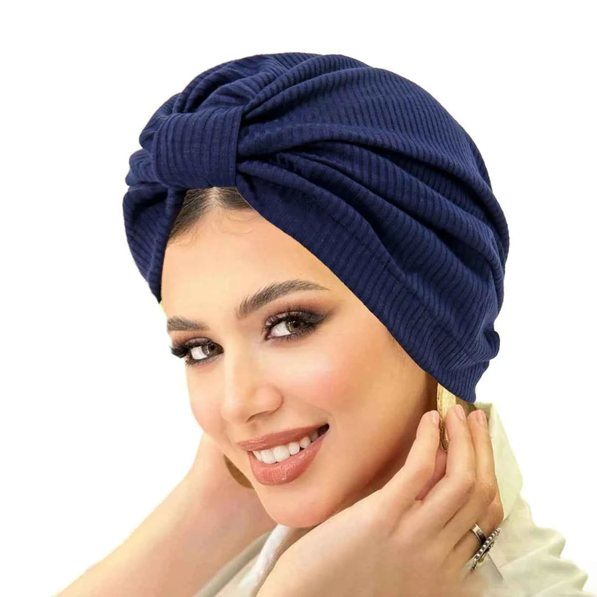 New Solid Color Women Muslim Hijab Caps Wrap Head Indian Turban Bonnet Fashion Headdress Islamic Clothing Accessories