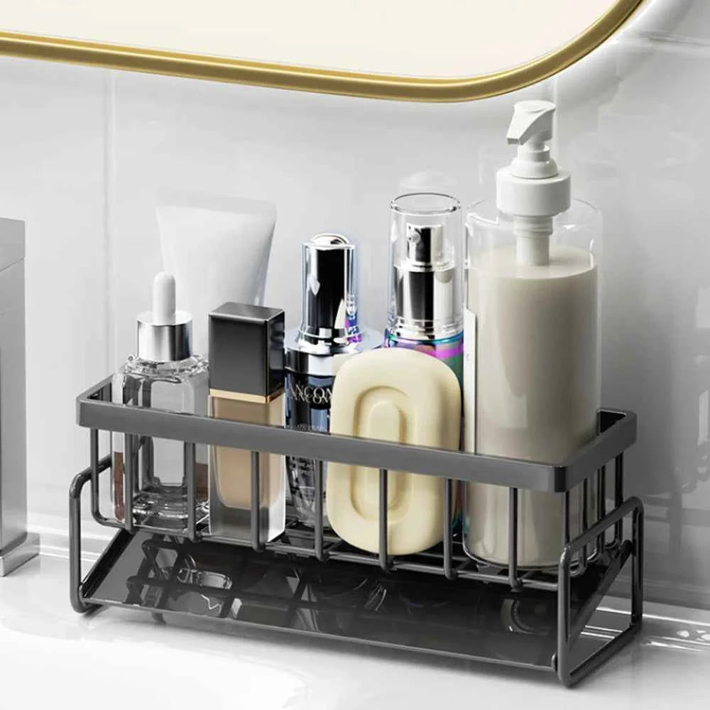 1-2 PCS Cloth Sponge Drain Rack Kitchen Dishwasher Countertop Multi-functional Sink Storage Rack Sink Ironwork Storage