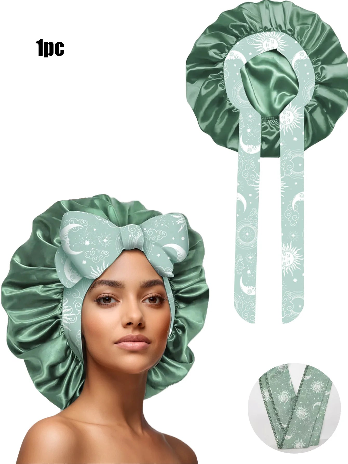 Popular New Summer New Large Streamer Shower Cap Hat Women's Daily Commuting Nightcap Adult Hat Sun Protection Cap