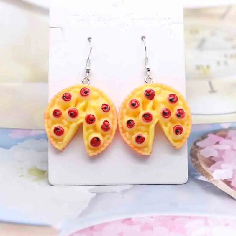 Earring For Women Resin Handmade Cute Animals Ice Cream Drinks Candy Fruits Pissa Drop Earrings Funny Gift