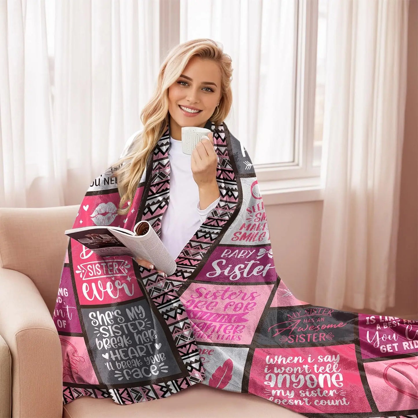 Soul Sister Blanket 60x50 – Soft Flannel Gift for Sister & Best Friend