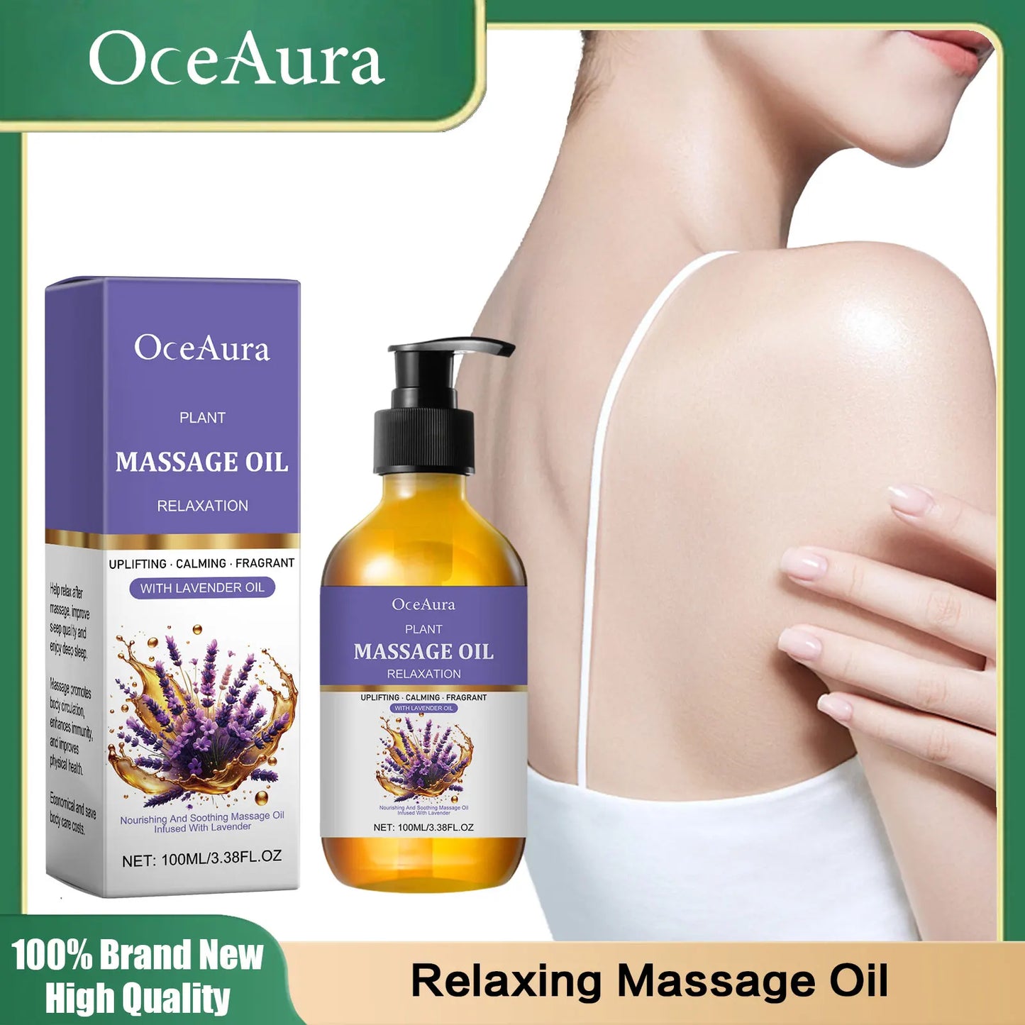 Lavender Relaxing Massage Oil Moisturizing Body Skin Smoothing Soft Stress Relief Muscle Sore Help Sleep Gua Sha Fragrance Oil
