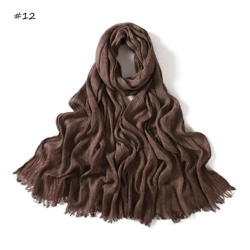 Plain Turbans Tie Dyed Rayon Hijab Scarf Thin Ramadan Ombre Wrap Elastic Shawls High Quality Foulards Muslim Head Snood 180*70Cm