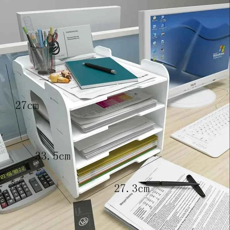 Magazine Holder Newspaper Rack Stationery Storage Box Desk Organizer for Document Letter File Tray Home Office School Supplies