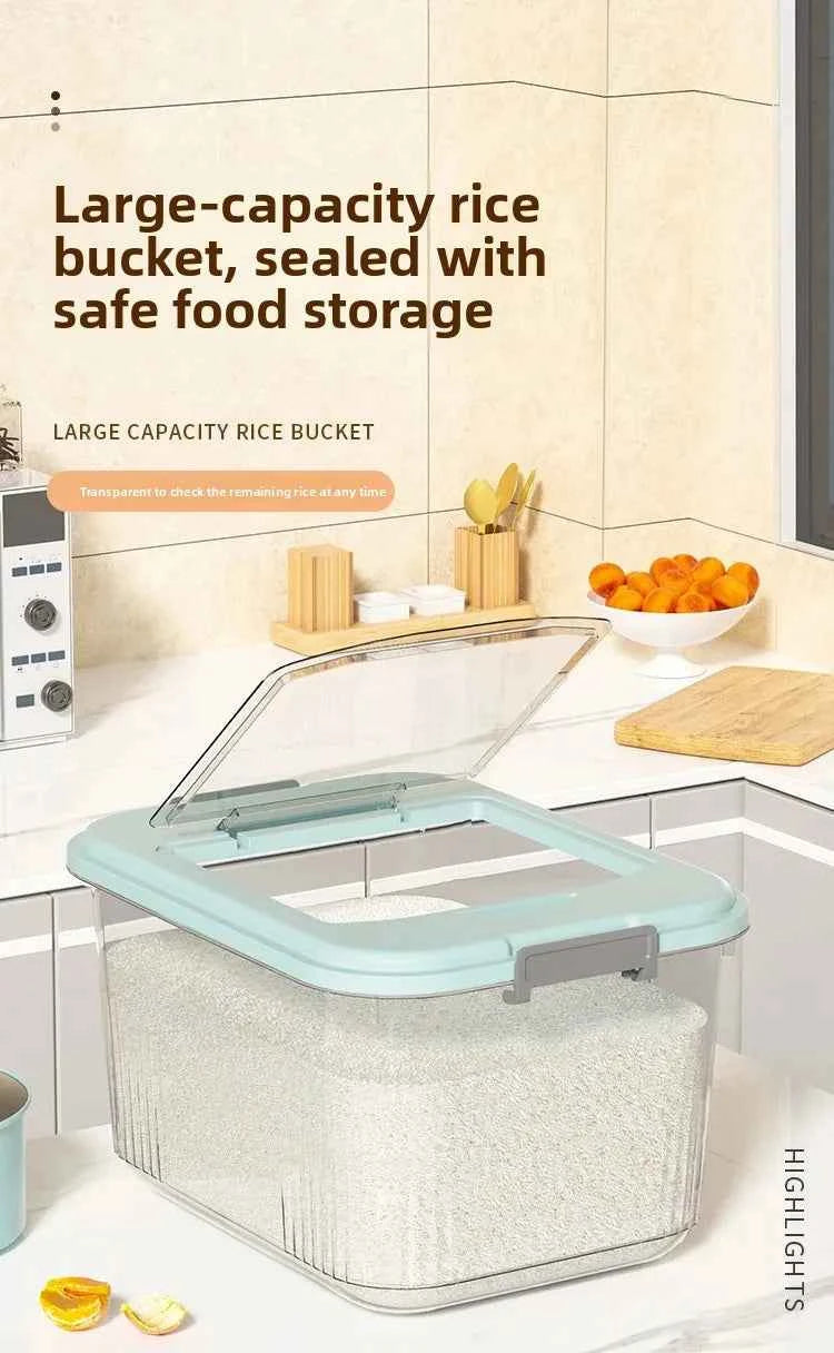 Kitchen Storage Box Rice Barrel Sealed Moisture Proof Bug Resistant Flour Tank Grain Storage Container Home Organization Bin