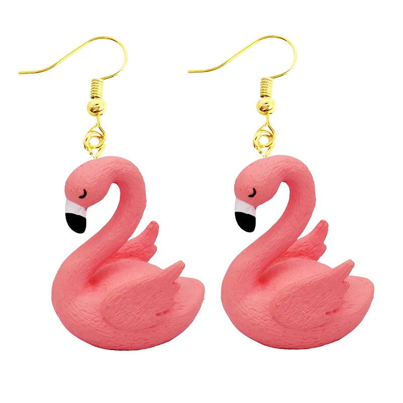 Earring For Women Resin Drop Funny Custom Cute Girls Gift Eardrop Kids Animal Duck Rabbit Flamingo Bird Jellyfish Cat
