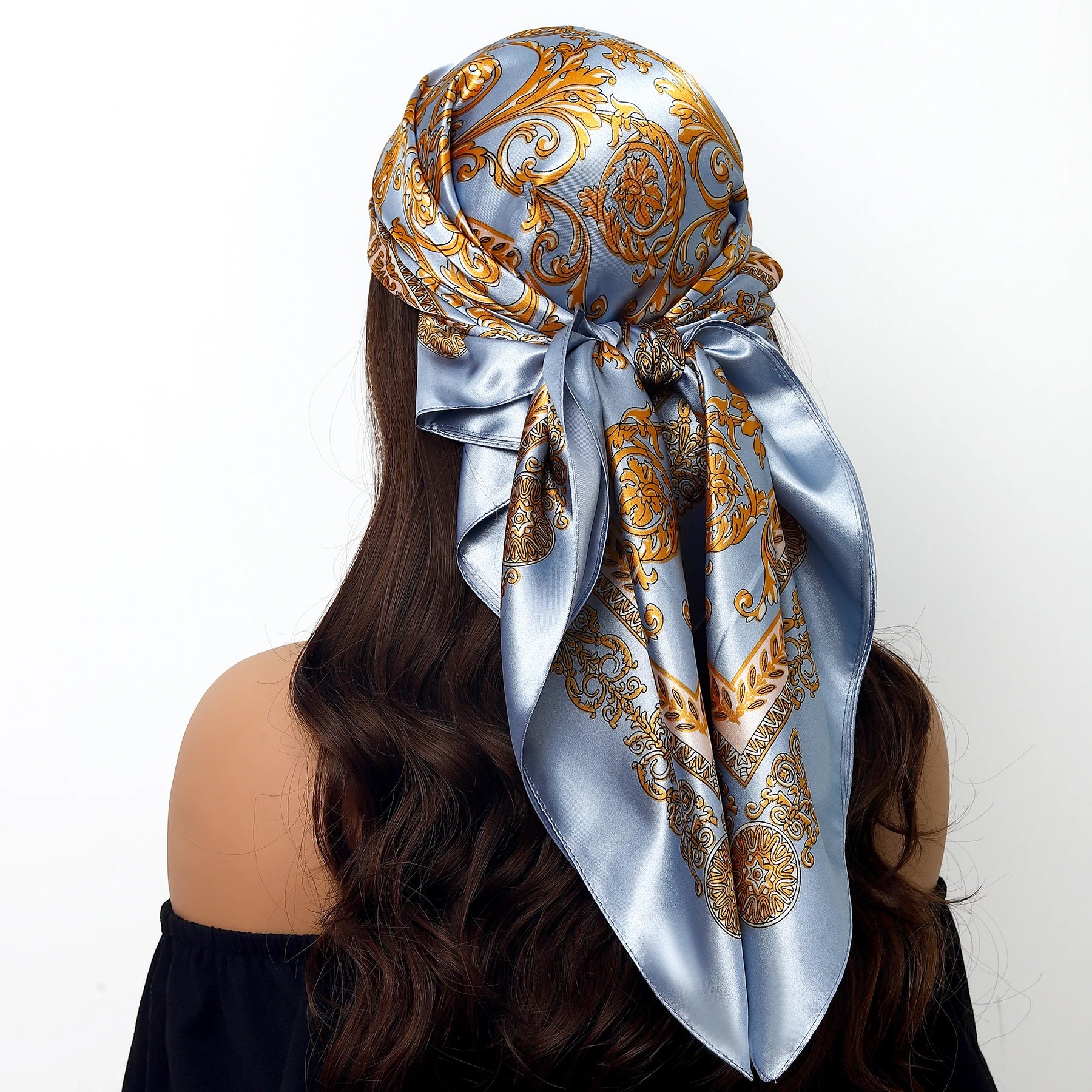 Luxury Brand Silk Scarf Fashion Foulard Satin Shawl Leopard 90*90cm Square Head Scarves Women Bandanna Pareo Headscarf - NamafadStore