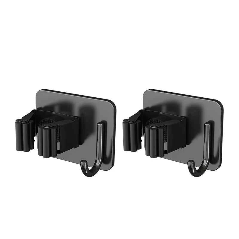 304 Stainless Steel Mop Holder Wall Mounted Adhesive Multi-Purpose Hooks Household Storage Organizer Rack Broom Hanger Stick