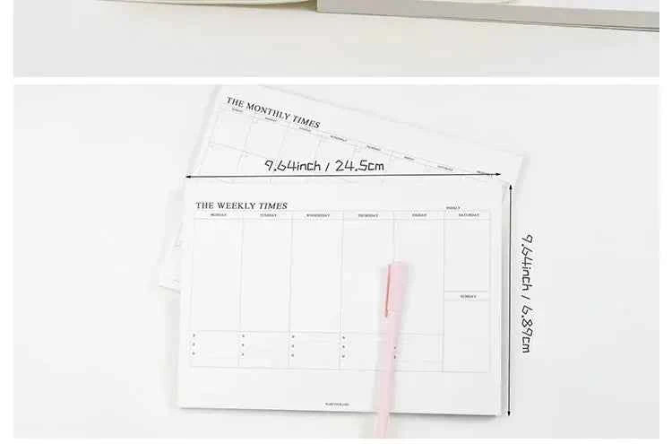 Weekly Planner Monthly Undated Agenda Notebook Schedules Study Planner Korean Stationery Office School Supplies
