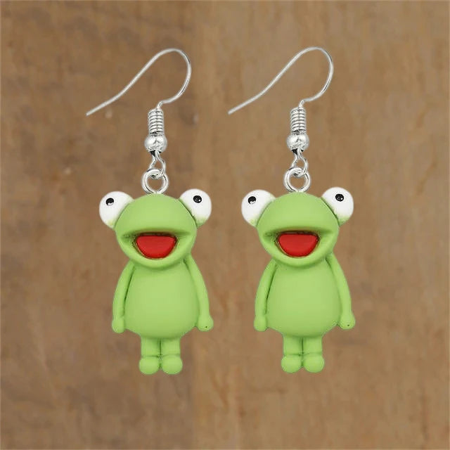 Colorful Butterfly Heart Cartoon Dangle Earrings Set For Women Girl Kids Cute Duck Clouds Resin Drop Earring Jewelry Accessories