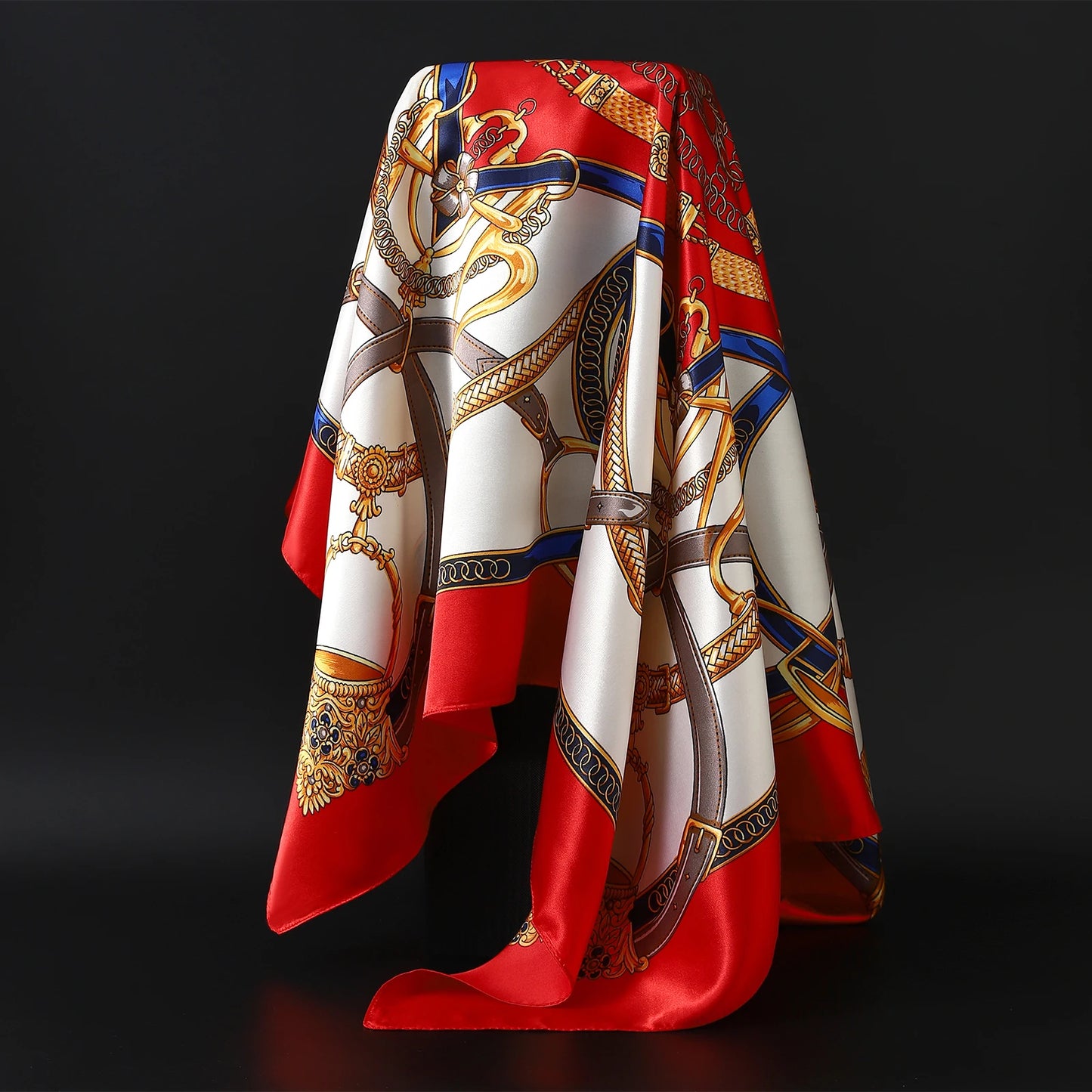 Popular Shawls Europe And America Fashion Bandannas New Print Sunscreen 90X90CM Kerchief Four Seasons Luxury Square Silk Scarves - NamafadStore