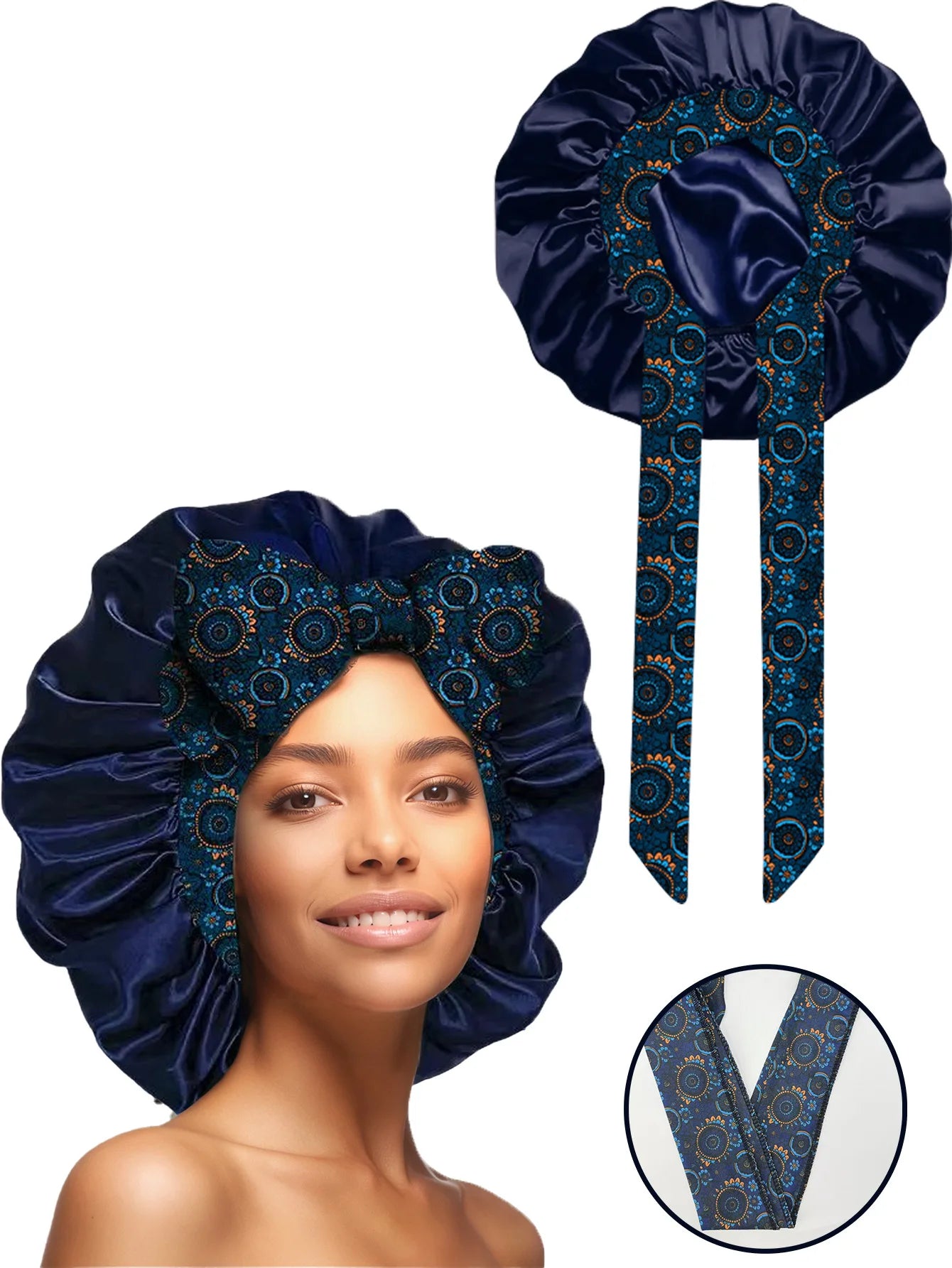 Popular New Summer New Large Streamer Shower Cap Hat Women's Daily Commuting Nightcap Adult Hat Sun Protection Cap
