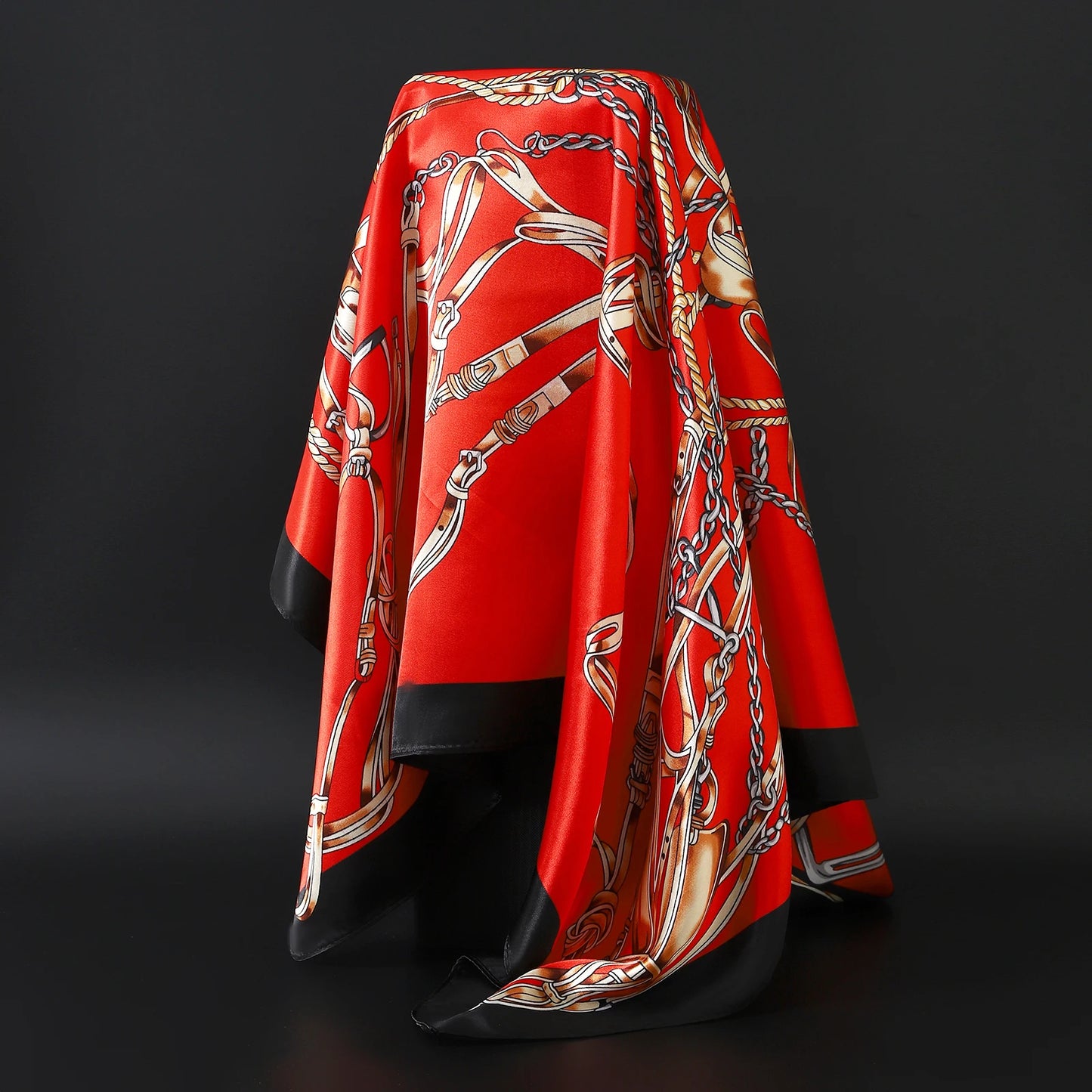 Luxury Brand Silk Scarf Fashion Foulard Satin Shawl Leopard 90*90cm Square Head Scarves Women Bandanna Pareo Headscarf - NamafadStore