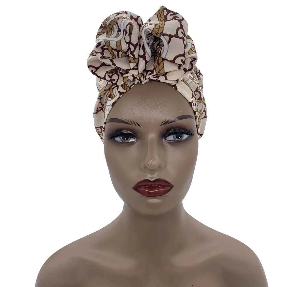 African Head Wrap – Elegant Retro Turban for Women’s Muslim Headscarf & Beanie Cap