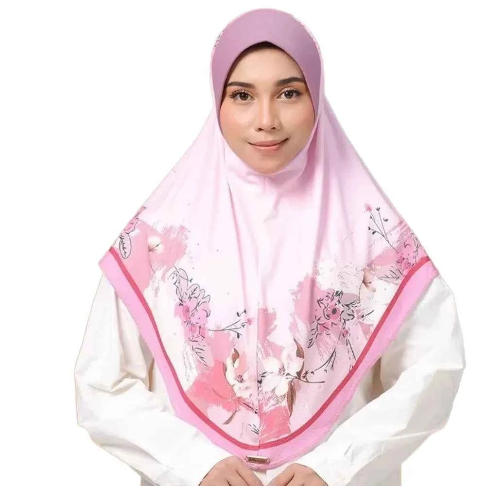 Flower Eid Al-Fitr Long Floral Turban Adjustable Multiple Colors Printed Arab Lady Headscarf Chiffon Hijab Head Wrap Women