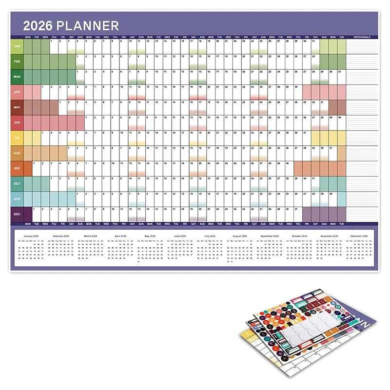 2026 Calendar Planner Sheet Large Wall Calendar Kawaii To Do List Planner Target List Schedule Organizer School Office Supplies