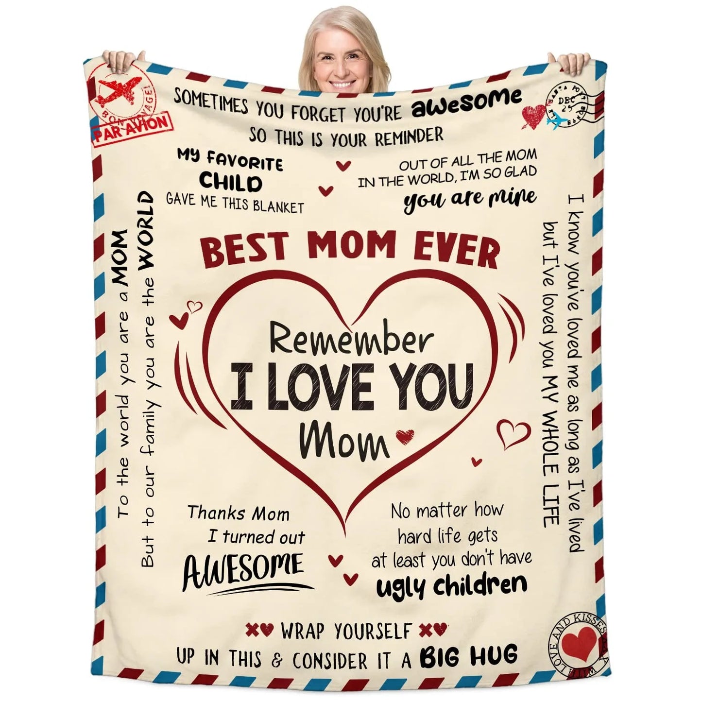 Best Mom Ever Blanket – “Remember I Love You Mum” Gift for Mom
