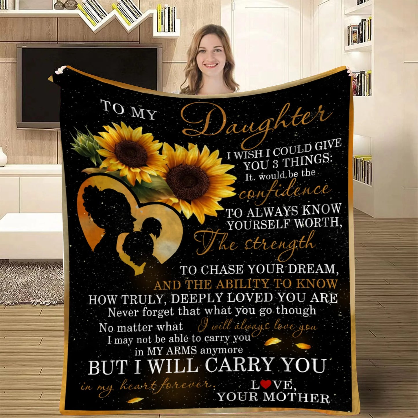To My Daughter Sunflower Blanket – Heartfelt Mom-to-Daughter Gift