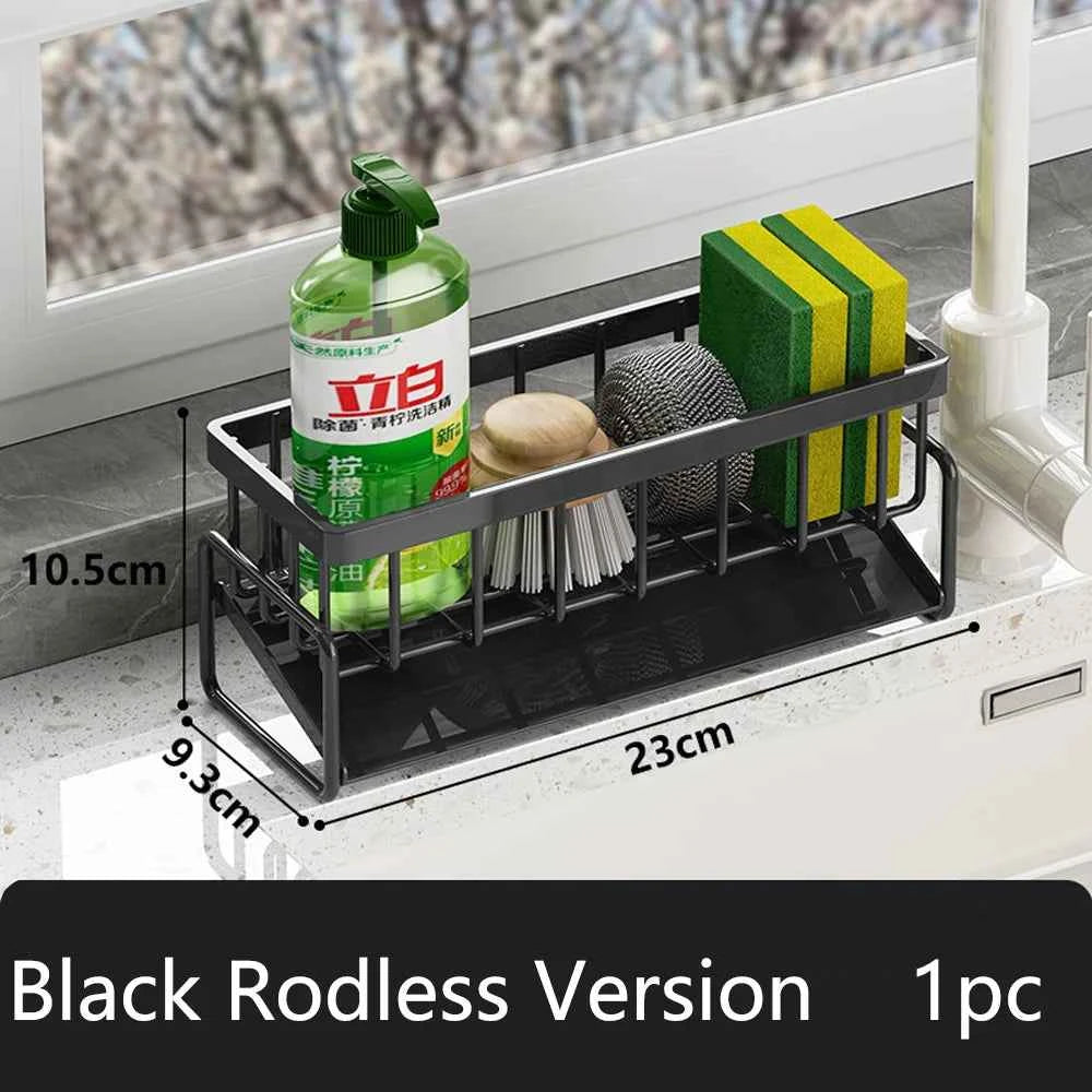 1-2 PCS Cloth Sponge Drain Rack Kitchen Dishwasher Countertop Multi-functional Sink Storage Rack Sink Ironwork Storage