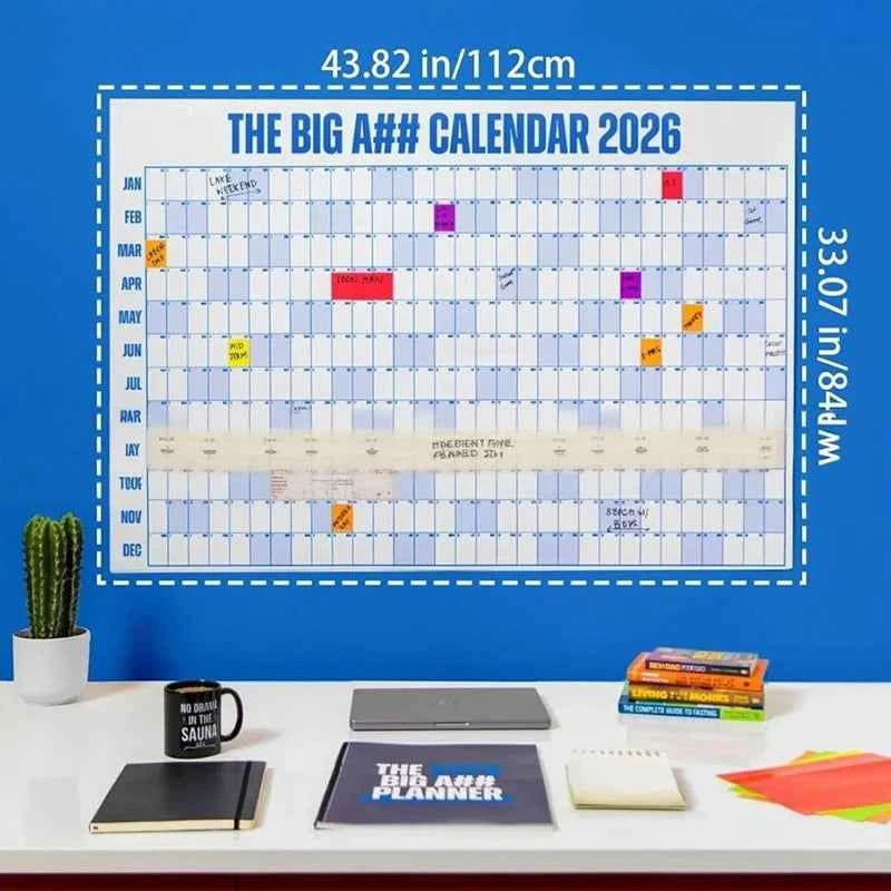 The Big A#Calendar 2026 Calendar Planner Sheet Schedule Sticker Planner Target 365 Days Planner Sheet To Do List Office Supplies