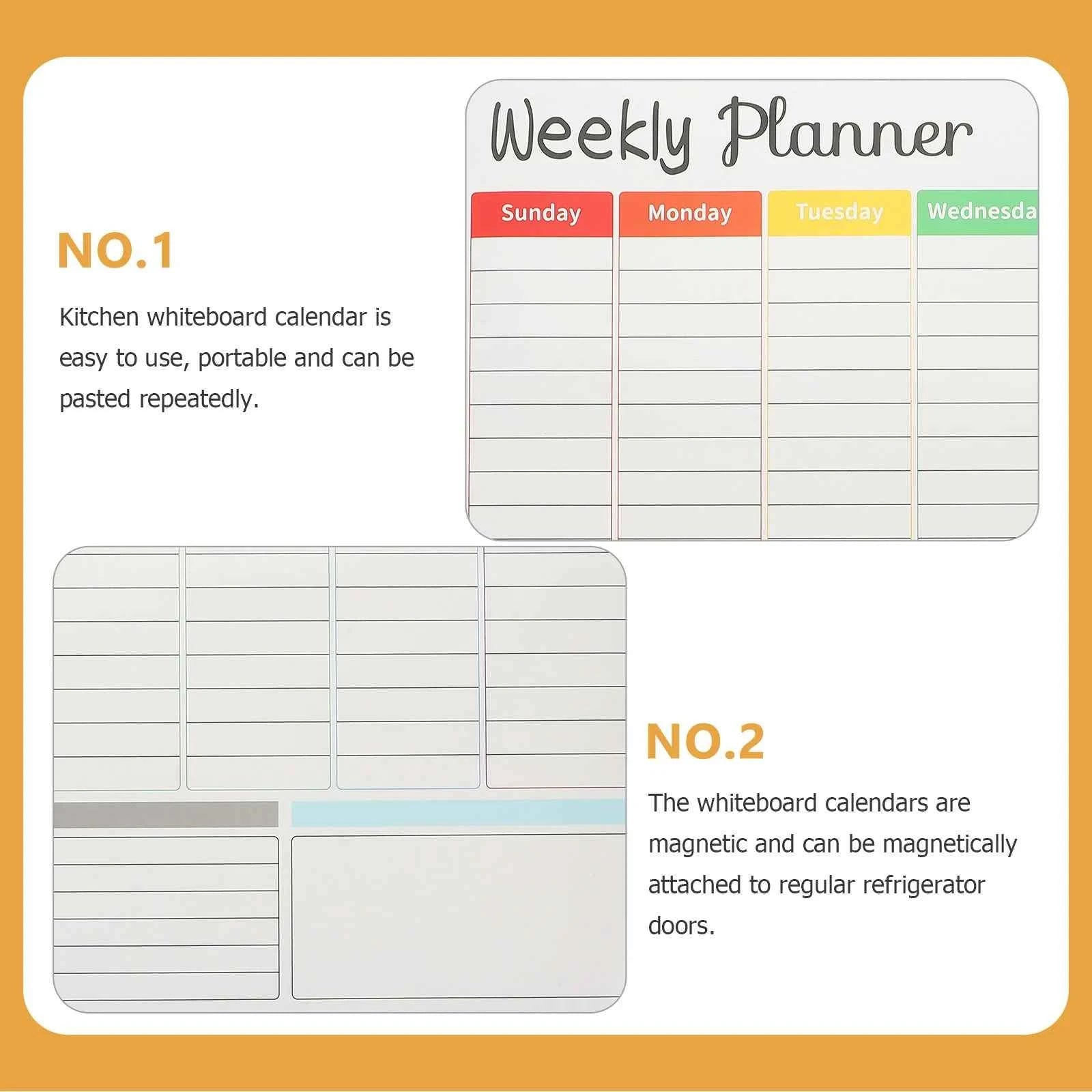 A3 Weekly Whiteboard Calendar Monthly Planner Desk Schedule Fridge Dry Erase Message Board Office Supplies Magnetic