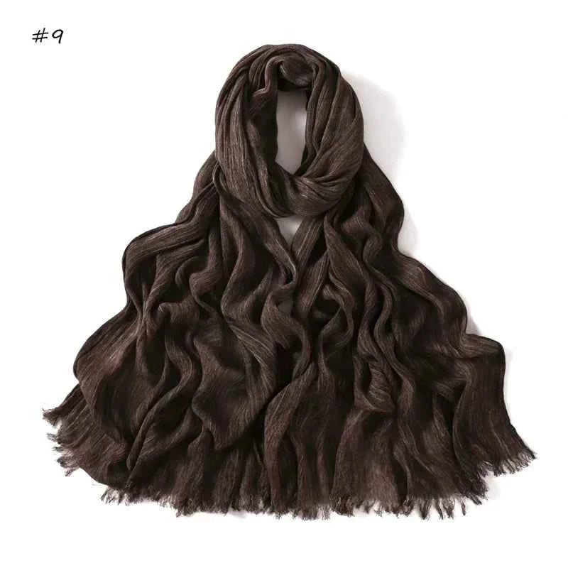 Plain Turbans Tie Dyed Rayon Hijab Scarf Thin Ramadan Ombre Wrap Elastic Shawls High Quality Foulards Muslim Head Snood 180*70Cm