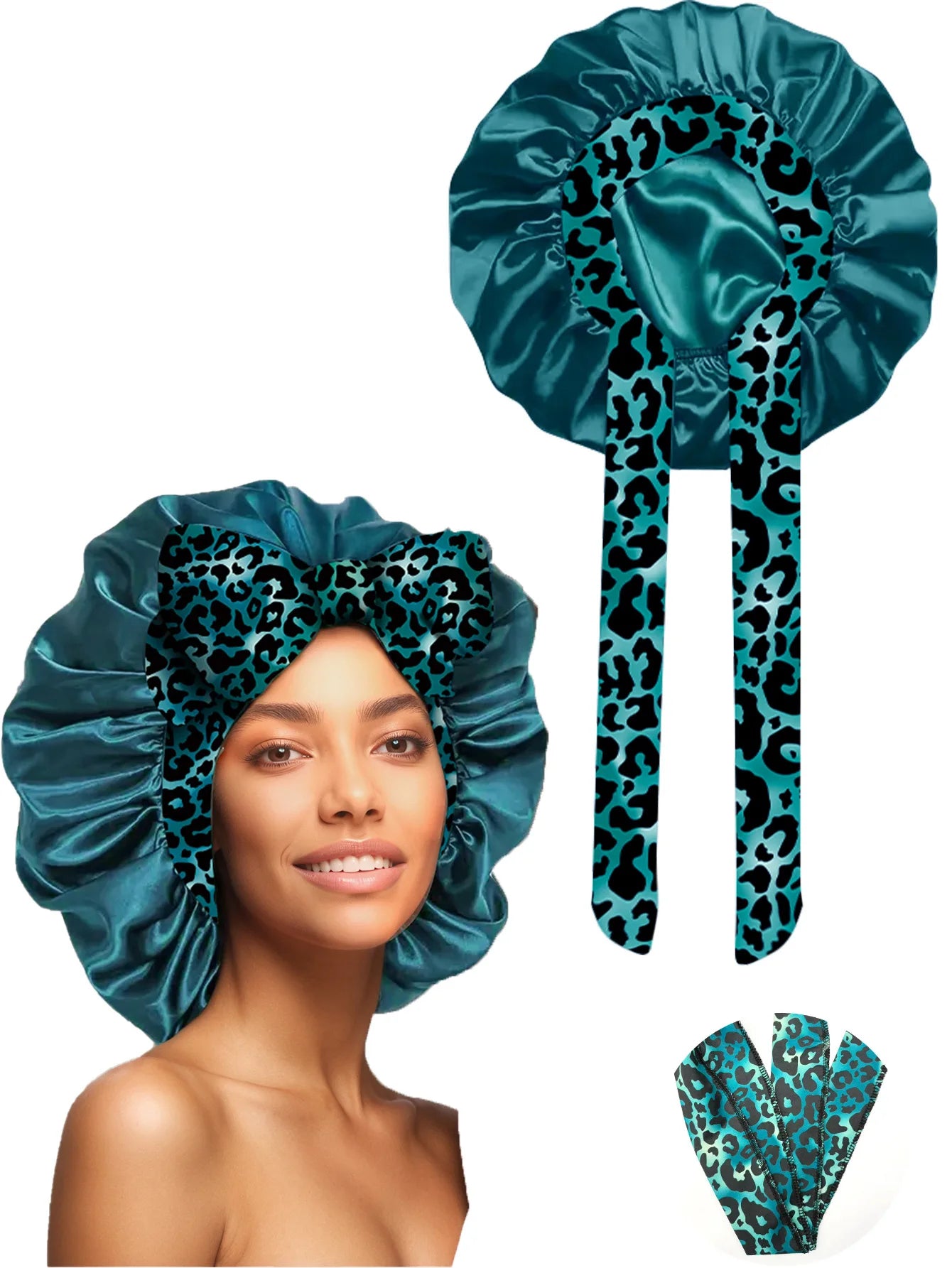 Popular New Summer New Large Streamer Shower Cap Hat Women's Daily Commuting Nightcap Adult Hat Sun Protection Cap
