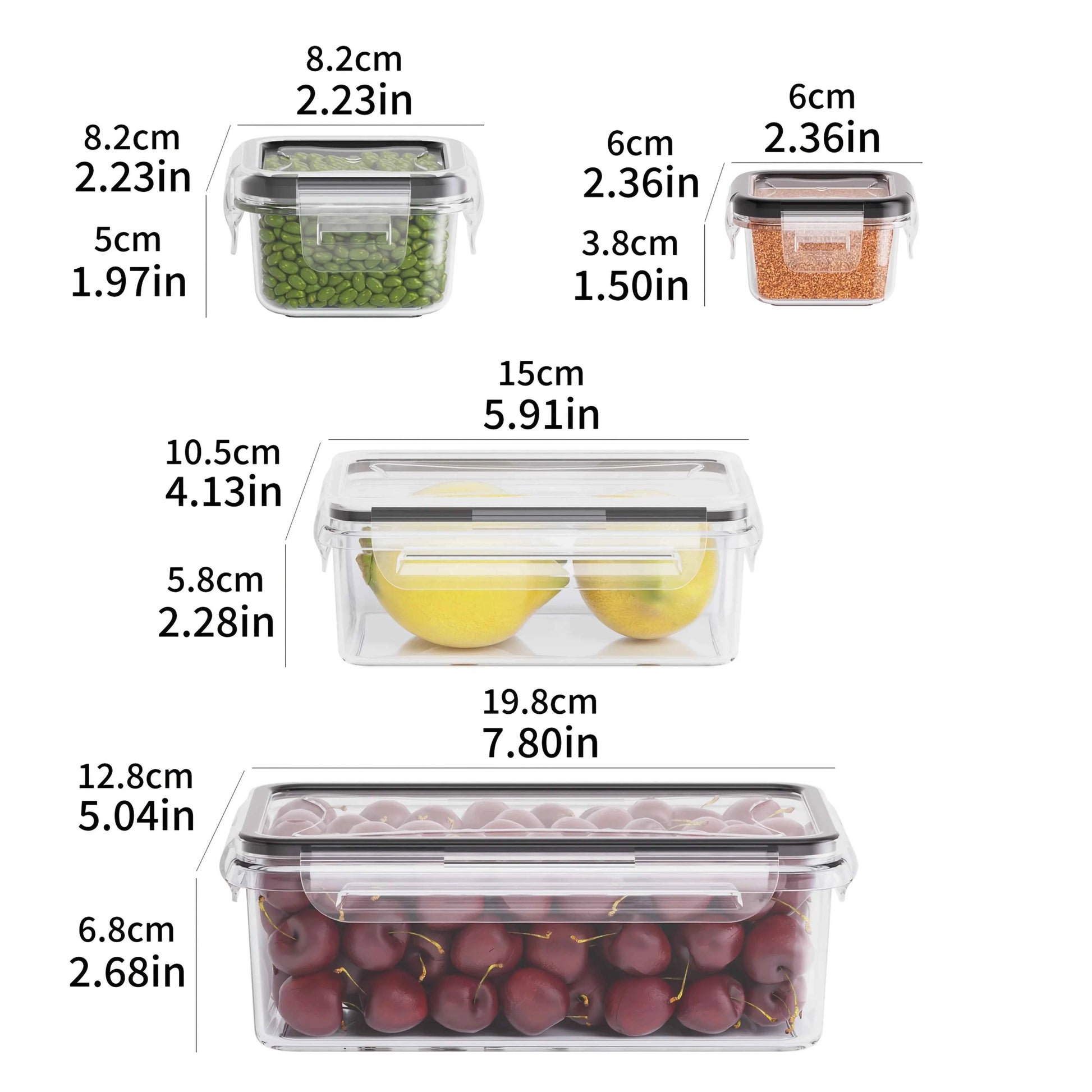Clear Kitchen Food Storage Container Set - Microwave Safe, Multifunctional Plastic Lunch Box with Lid + 24 Chalkboard Labels