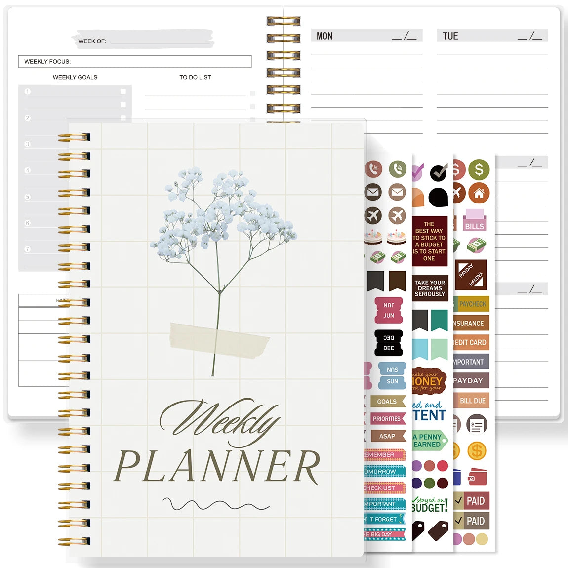 A5 Undated Weekly Planner Notebook – To-Do List & Habit Tracker