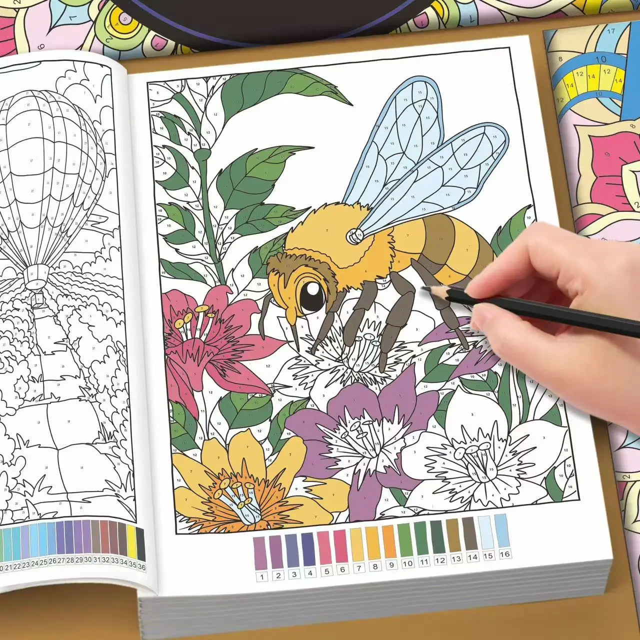 32-Page Color by Number Book for Adults – Floral, Nature & Animal Coloring