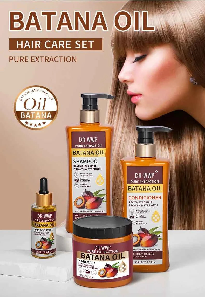 500ml Batana Oil Shampoo and Conditioner Set for Hydrating Care, Softening Hair, and Improving Dryness and Frizz