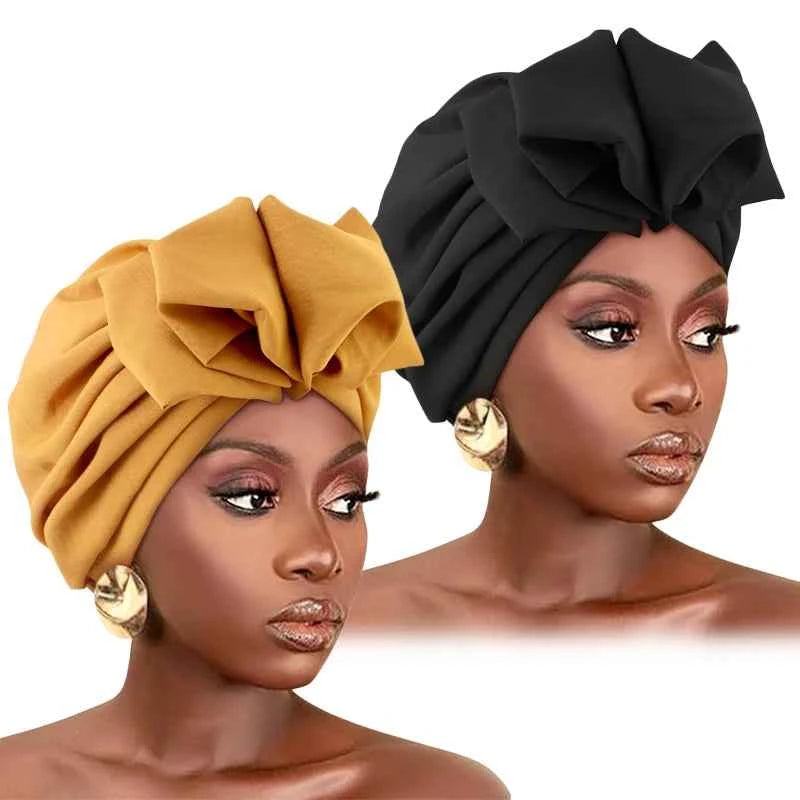2psc New Muslim Women Turban Hat Hijab Bonnet Indian Cap Head Wrap Elastic Hair Bands Hat Beanie Ladies Girls Hair Accessories