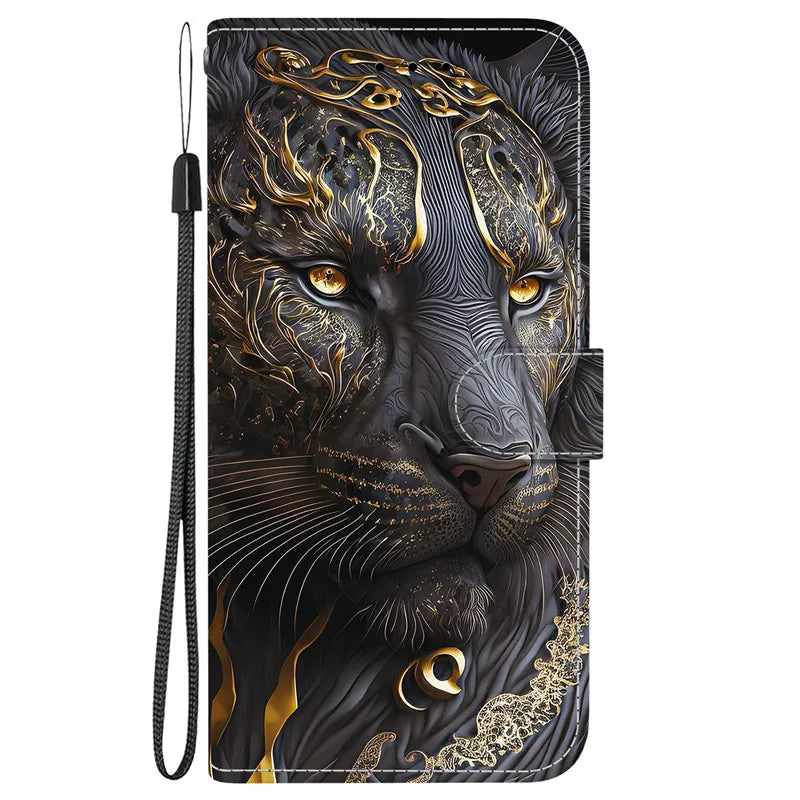 Elegant Colored Flower Wallet Phone Case For iPhone 15 14 Plus 13 Mini 15Pro Pro Max Magnetic Flip Leather Cover Cute 3D Pattern