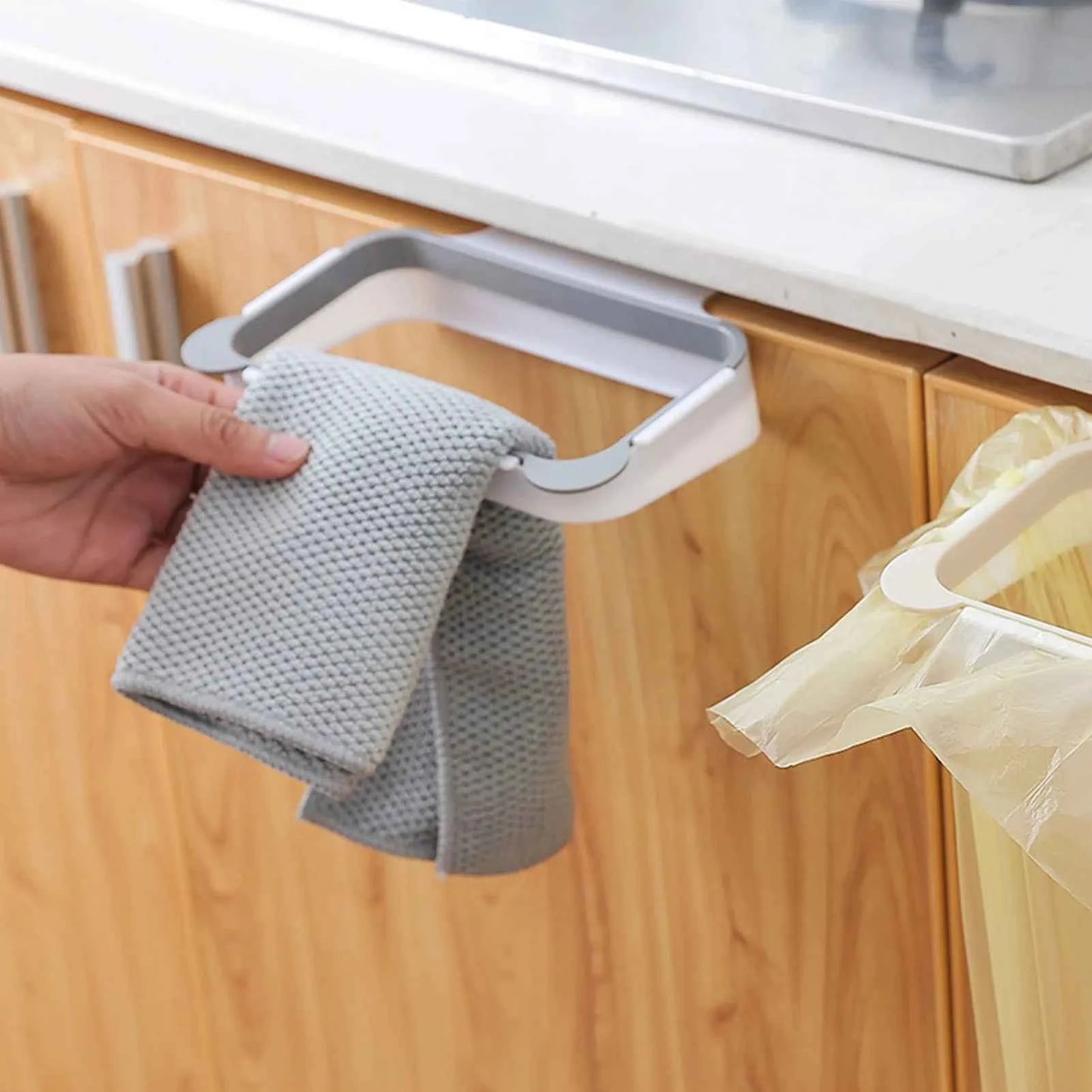 Shopping Bag Holder Multipurpose Easy Access Portable Garbage Bag Holder Rack Space Saving Plastic for Living Room for Kitchen