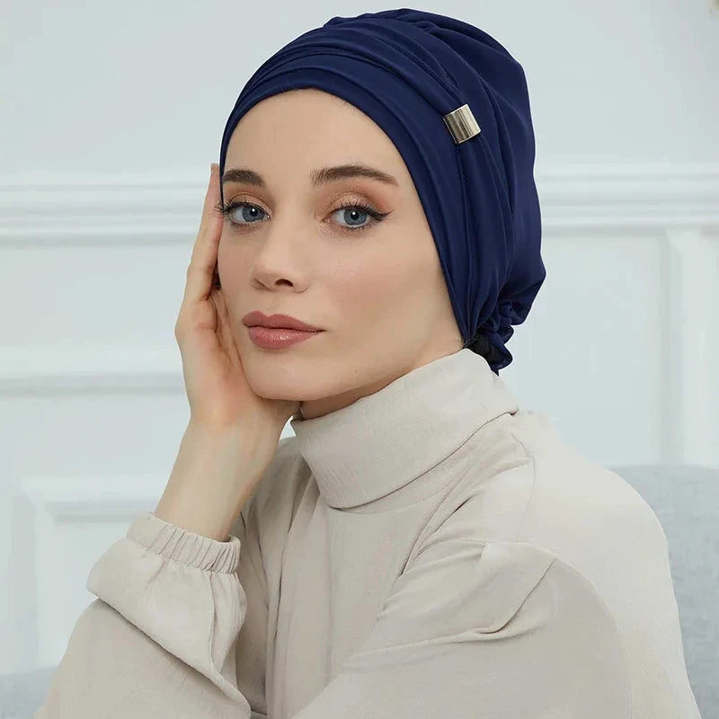 Muslim Solid Instant Turban Hat Hijab Women Caps Islamic Bandana Bonnet Fashion - NamafadStore