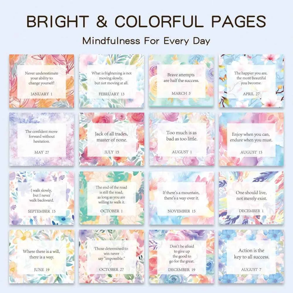 1 pc 365 Days Positive Affirmations Desk Calendar Standing Flip Coil Desktop Calendar With Inspirational Quotes Color Inner Page