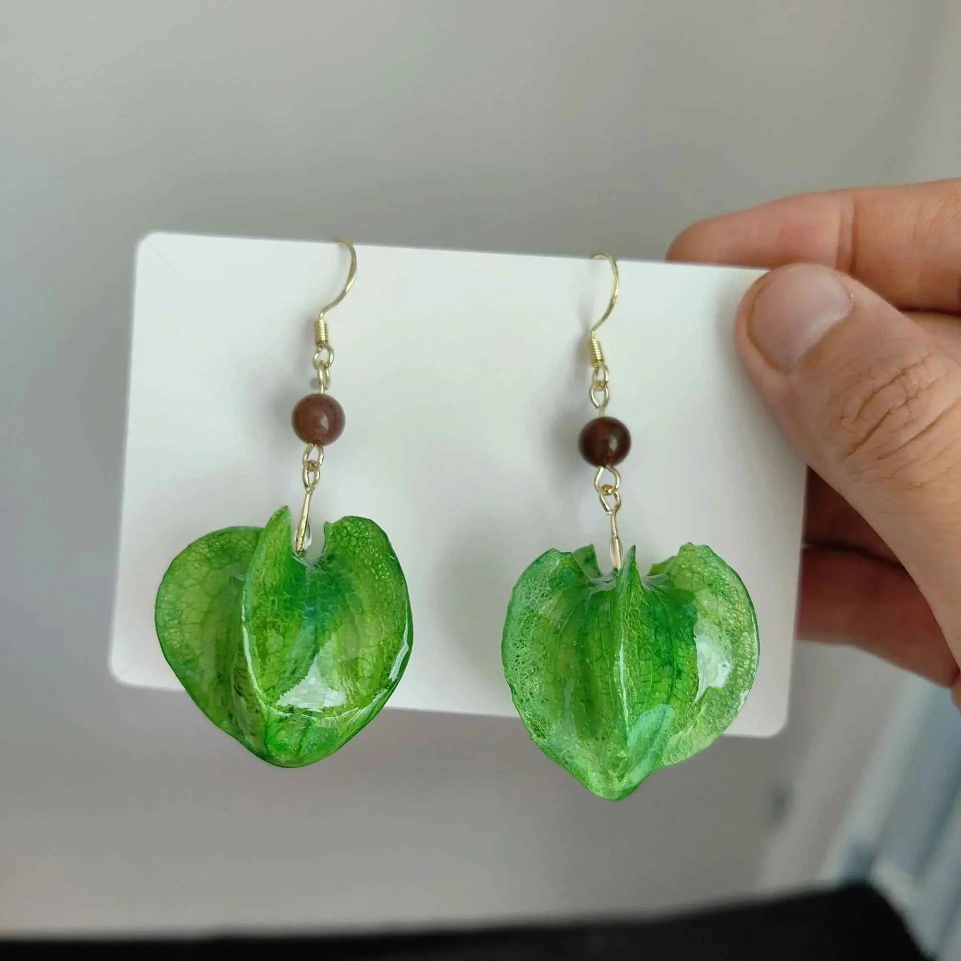 Multicolor Natural Flower Earrings Handmaking Epoxy Resin Natural Flower Earrings Unique Plant Earring Floral Jewelry Wholesale