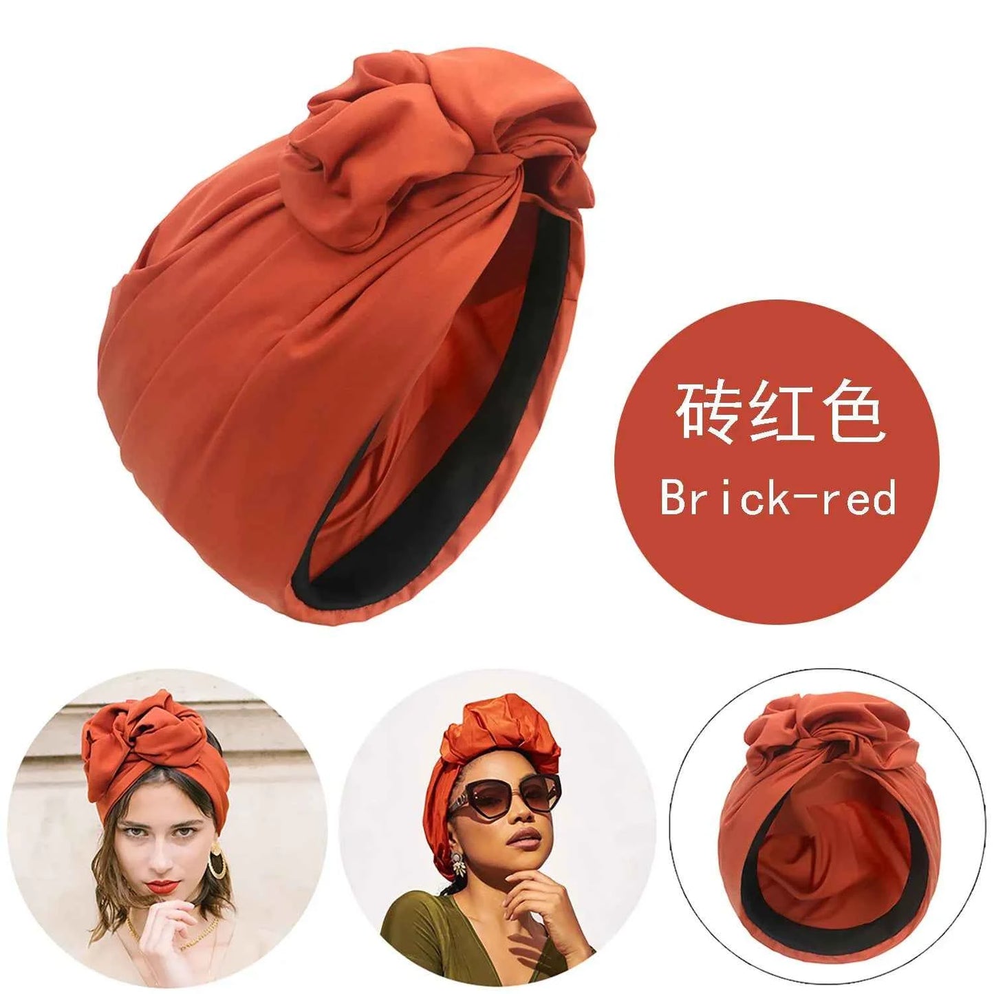 French Retro Women's Turban Cap Ladies Cross Bandana Hat Female Fashion Head Wraps Muslim Headscarf Bonnet