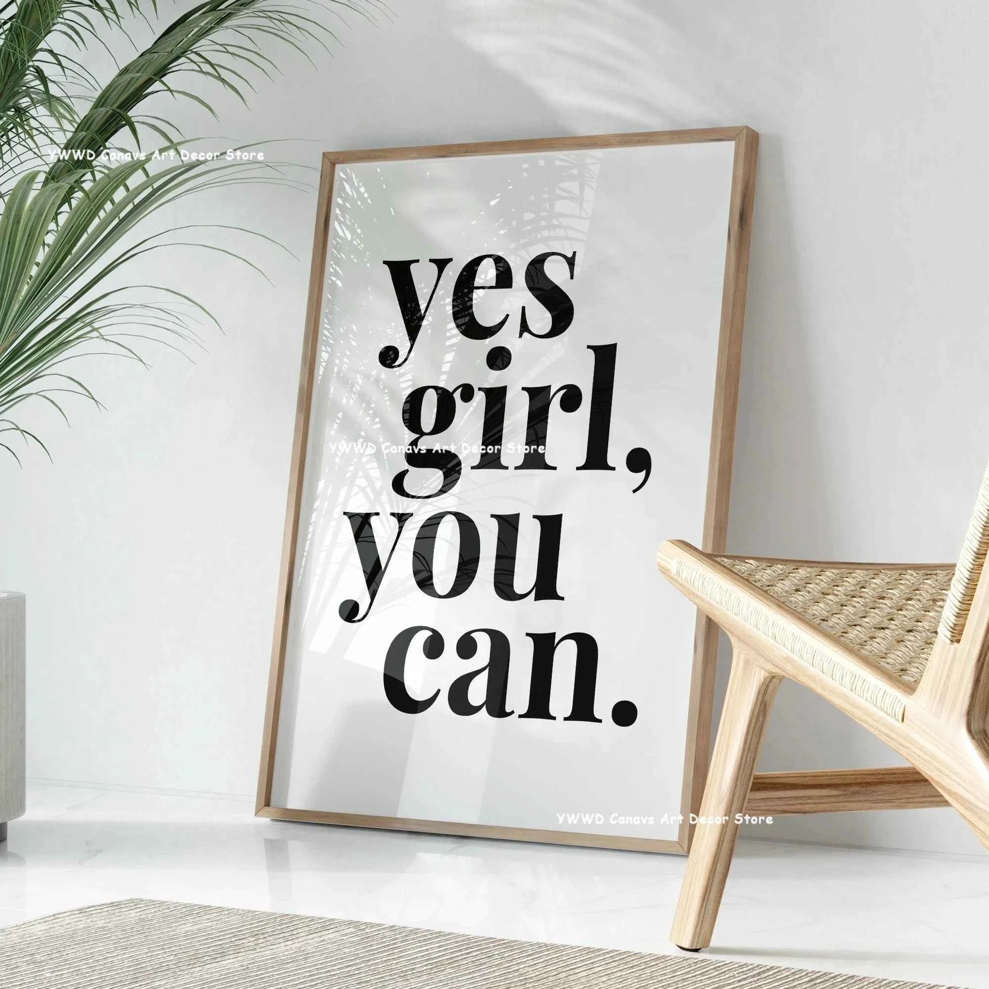 Yes, Girls, You Can Be Sure That Canvas Posters Take Care Groovy Typography Pink Aesthetics Wall Art Printing Modern Home Decor