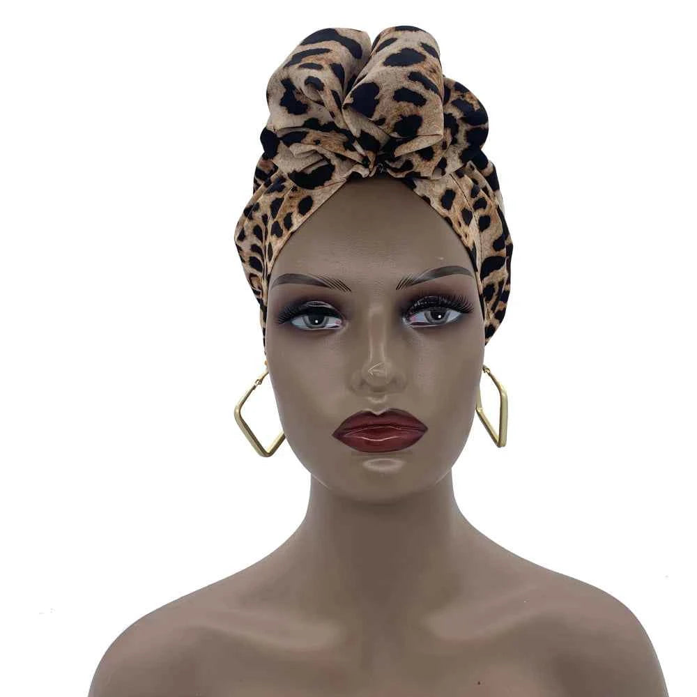 African Head Wrap – Elegant Retro Turban for Women’s Muslim Headscarf & Beanie Cap