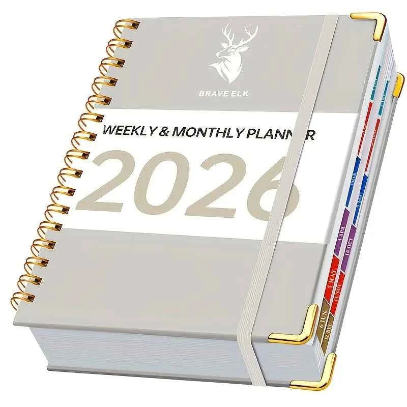 2026 Student Daily & Weekly Planner - Spiral Bound, Hard Cover, Academic Year Schedule Book for School, College, Homework