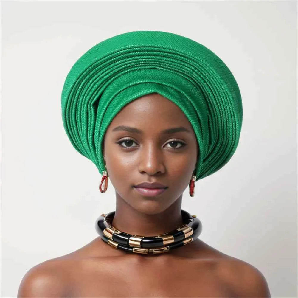 Nigeria Head Ties Wedding Party Headgear Elegant African Headtie Turban Already Made Women's Auto Gele Female Head Wraps