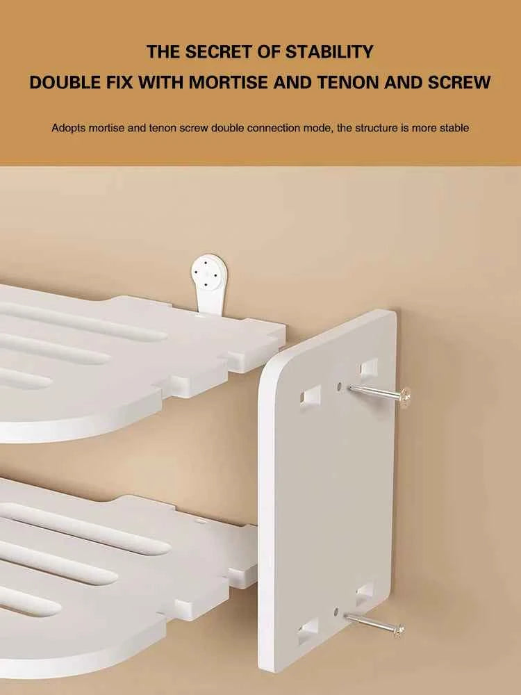 Wifi Hanging Shelf Router Power Strip Multi Outlet TV Set Top Box Cable Hidden Floating Rack Wall Mount Holder Storage Organizer