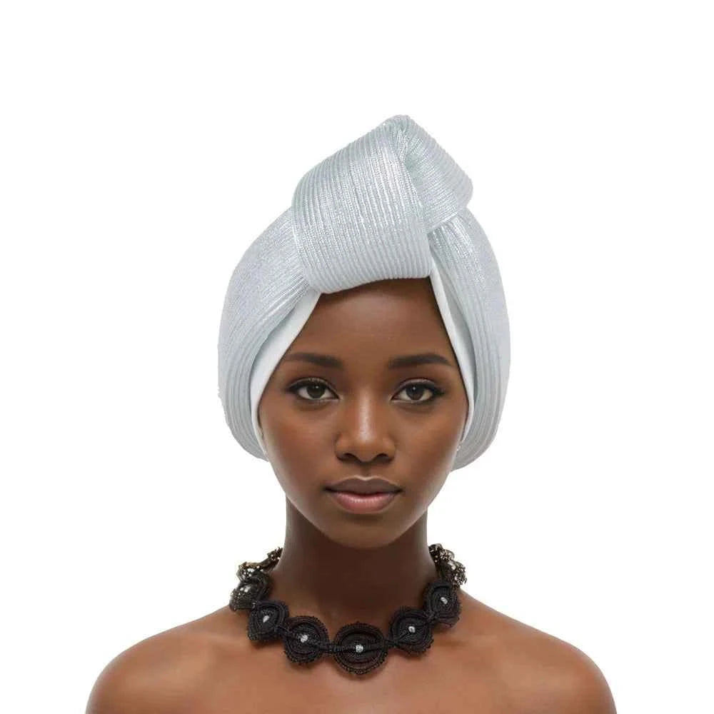 Fashion Women Top Knotted Turban Cap Female Bandana Headscarf Hat African Head Wraps Wedding Party Lady Headwear Bonnet